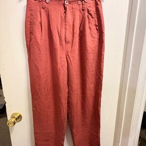 J. Peterman 100% silk Women's Rust Trousers
